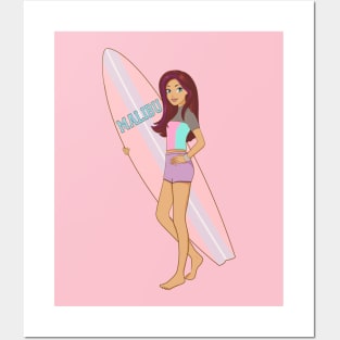 Malibu doll, beach surfer, summer dolls, baby doll girl, Posters and Art